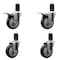 Service Caster 4'' Maroon Poly Swivel 1-5/8'' Expanding Stem Caster Set 2 Total Lock Brakes, 4PK SCC-EXTTL20S414-PPUB-MRN-2-S-2-158 - alternate 1